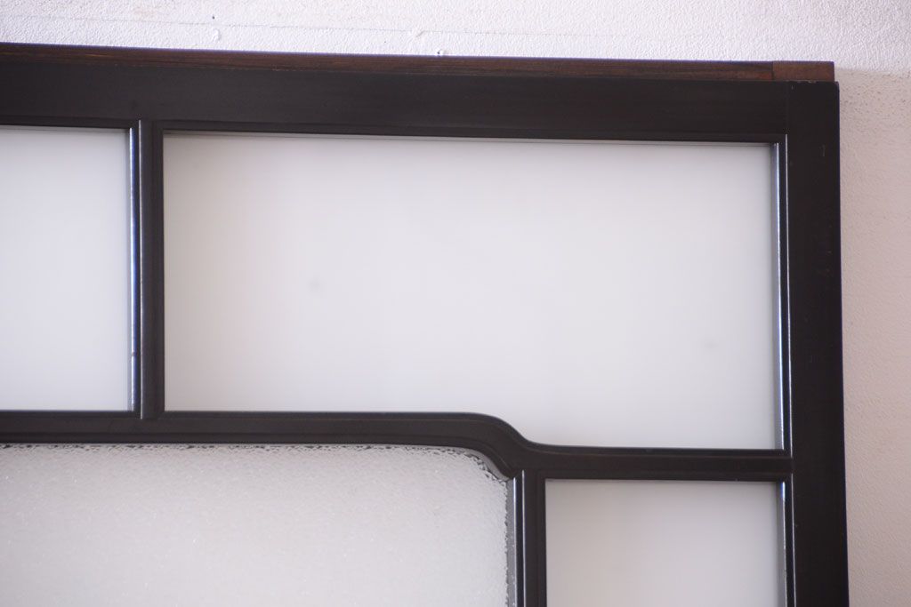 板絵　盛り上げ彩色　美しい絵のガラス戸2枚セット