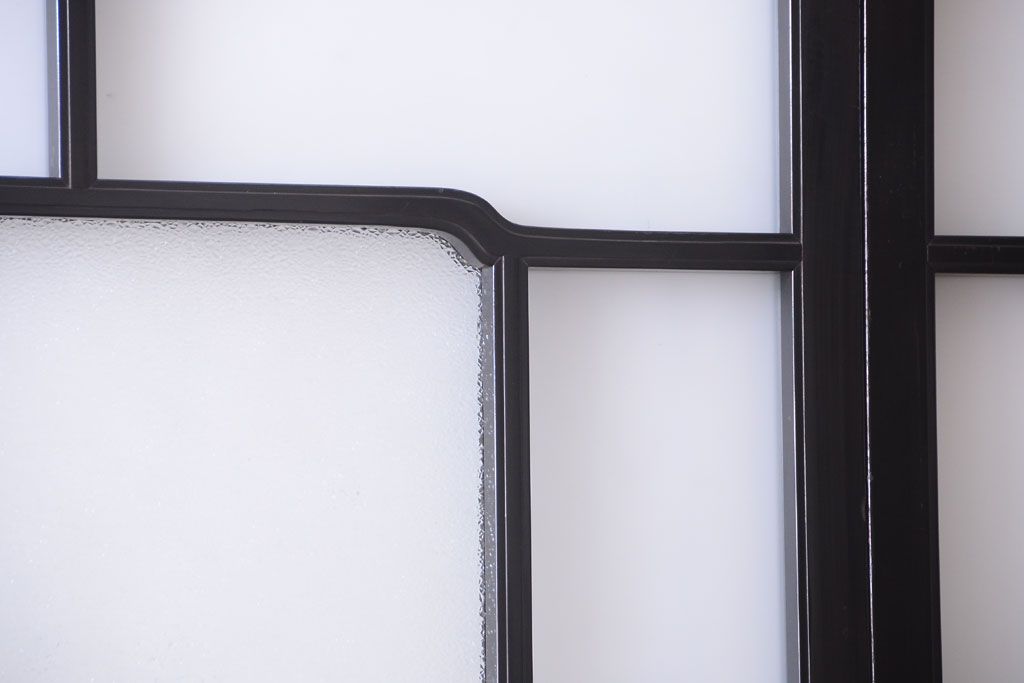 板絵　盛り上げ彩色　美しい絵のガラス戸2枚セット