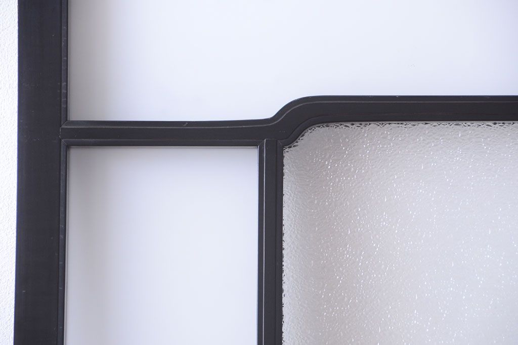 板絵　盛り上げ彩色　美しい絵のガラス戸2枚セット