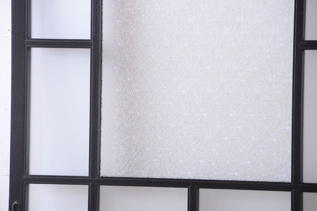 板絵　盛り上げ彩色　美しい絵のガラス戸2枚セット