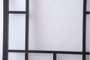 板絵　盛り上げ彩色　美しい絵のガラス戸2枚セット