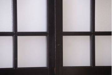 板絵　盛り上げ彩色　美しい絵のガラス戸2枚セット