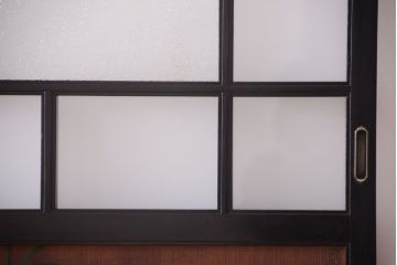 板絵　盛り上げ彩色　美しい絵のガラス戸2枚セット