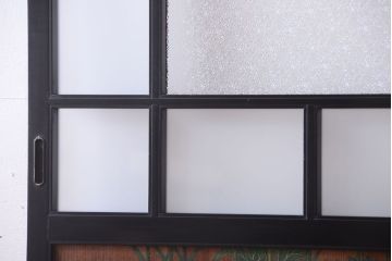 板絵　盛り上げ彩色　美しい絵のガラス戸2枚セット