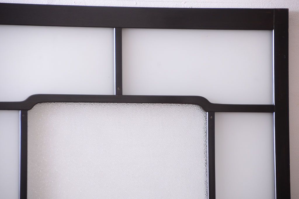 板絵　盛り上げ彩色　美しい絵のガラス戸2枚セット