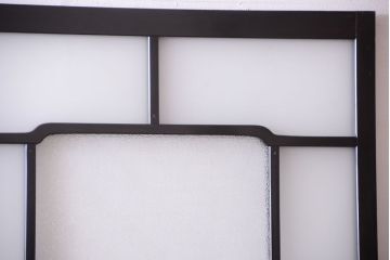 板絵　盛り上げ彩色　美しい絵のガラス戸2枚セット