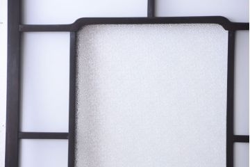 板絵　盛り上げ彩色　美しい絵のガラス戸2枚セット