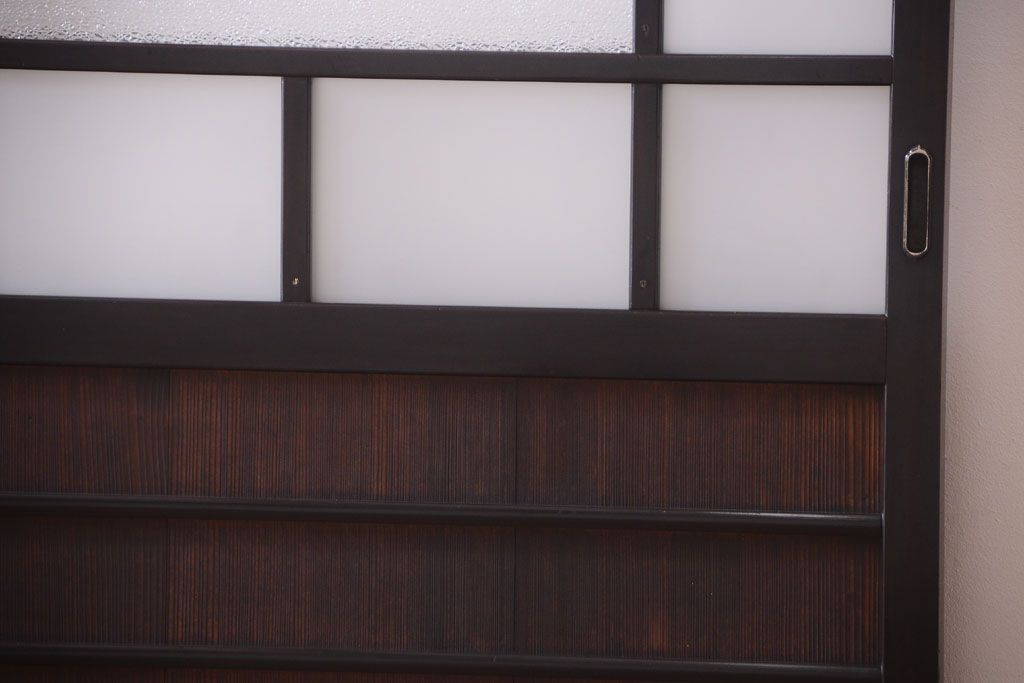 板絵　盛り上げ彩色　美しい絵のガラス戸2枚セット