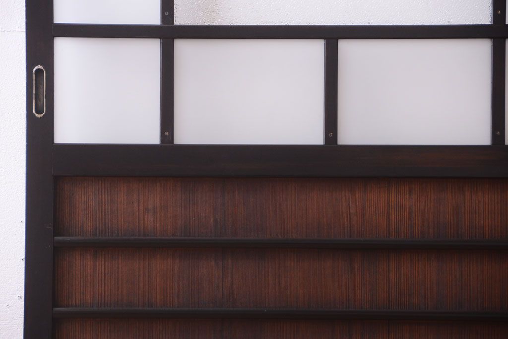 板絵　盛り上げ彩色　美しい絵のガラス戸2枚セット