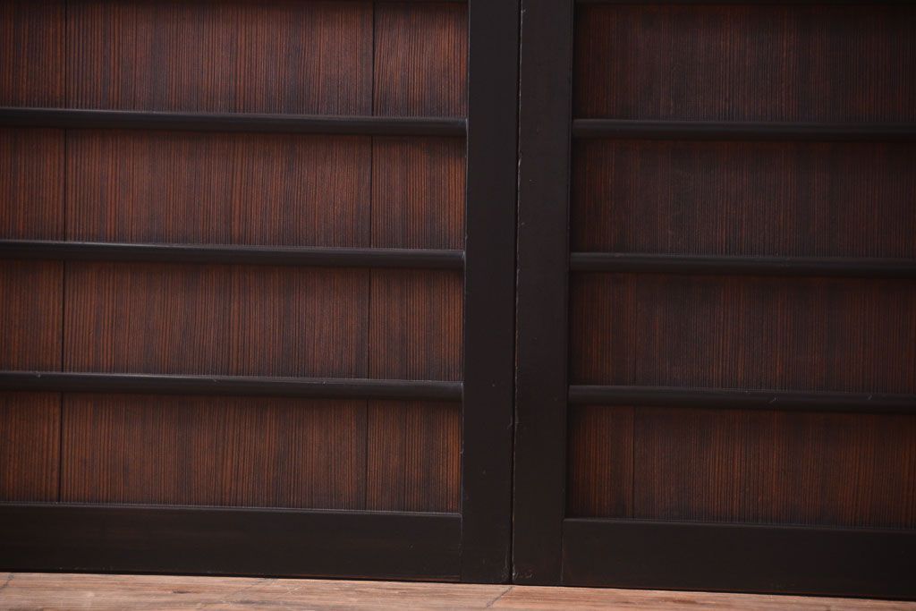 板絵　盛り上げ彩色　美しい絵のガラス戸2枚セット