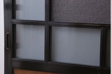 板絵　盛り上げ彩色　美しい絵のガラス戸2枚セット(2)