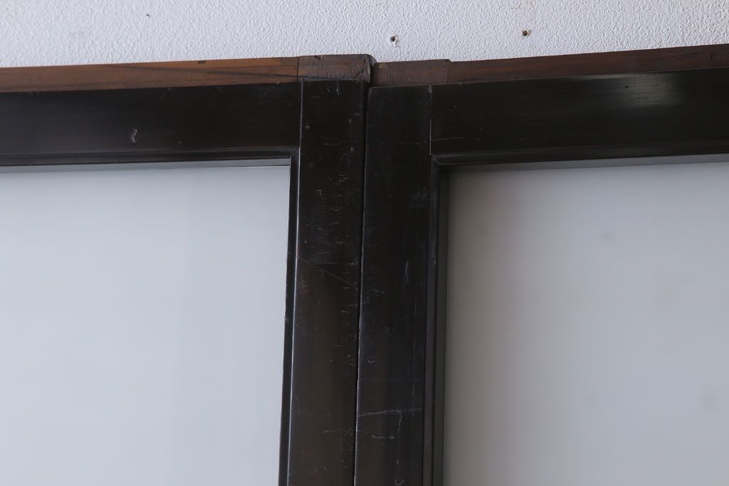 板絵　盛り上げ彩色　美しい絵のガラス戸2枚セット(2)