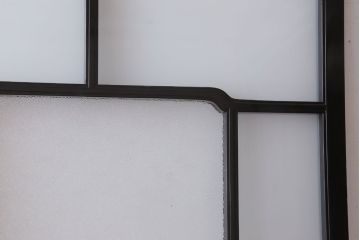 板絵　盛り上げ彩色　美しい絵のガラス戸2枚セット(2)