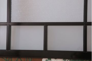 板絵　盛り上げ彩色　美しい絵のガラス戸2枚セット(2)