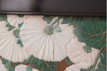 板絵　盛り上げ彩色　美しい絵のガラス戸2枚セット(2)