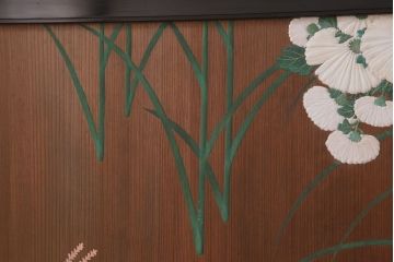 板絵　盛り上げ彩色　美しい絵のガラス戸2枚セット(2)