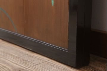 板絵　盛り上げ彩色　美しい絵のガラス戸2枚セット(2)