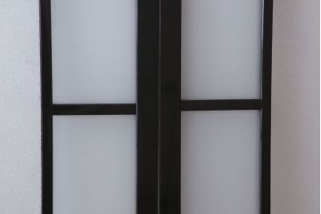 板絵　盛り上げ彩色　美しい絵のガラス戸2枚セット(2)