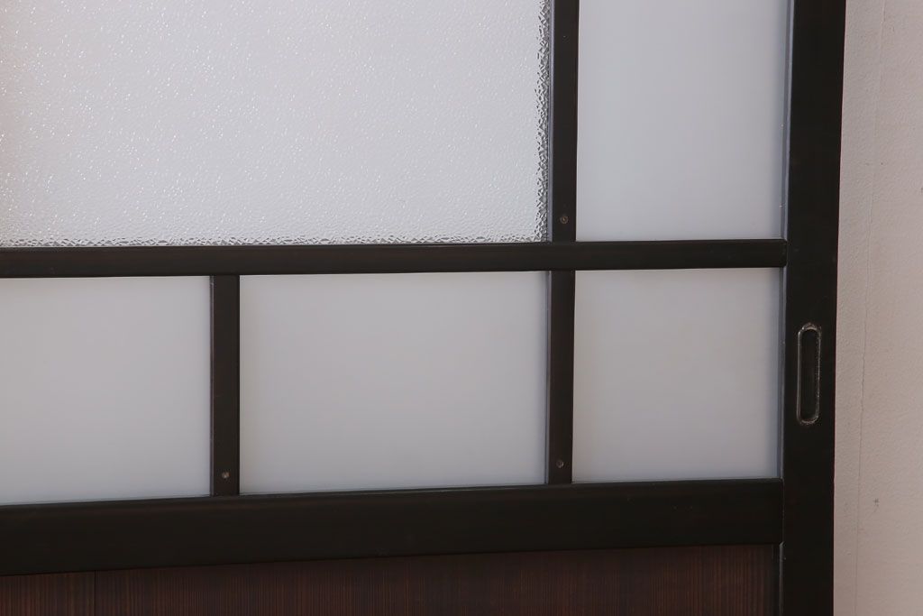 板絵　盛り上げ彩色　美しい絵のガラス戸2枚セット(2)