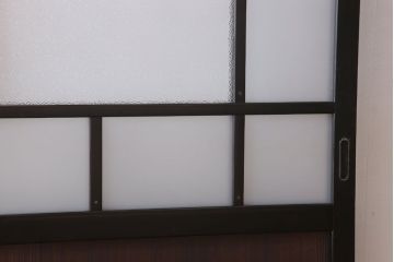 板絵　盛り上げ彩色　美しい絵のガラス戸2枚セット(2)