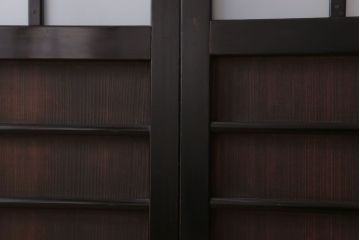 板絵　盛り上げ彩色　美しい絵のガラス戸2枚セット(2)