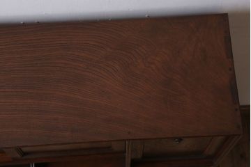 アンティーク家具　 明治大正期　古民具・骨董　玉杢!総欅材の上質な茶箪笥(茶棚)