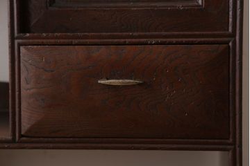 アンティーク家具　 明治大正期　古民具・骨董　玉杢!総欅材の上質な茶箪笥(茶棚)