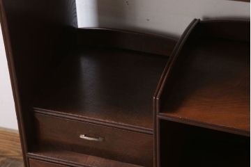アンティーク家具　 明治大正期　古民具・骨董　玉杢!総欅材の上質な茶箪笥(茶棚)