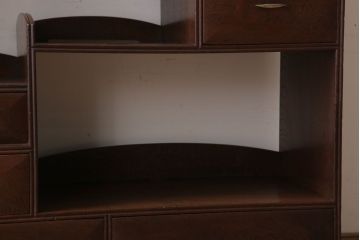 アンティーク家具　 明治大正期　古民具・骨董　玉杢!総欅材の上質な茶箪笥(茶棚)