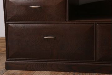 アンティーク家具　 明治大正期　古民具・骨董　玉杢!総欅材の上質な茶箪笥(茶棚)