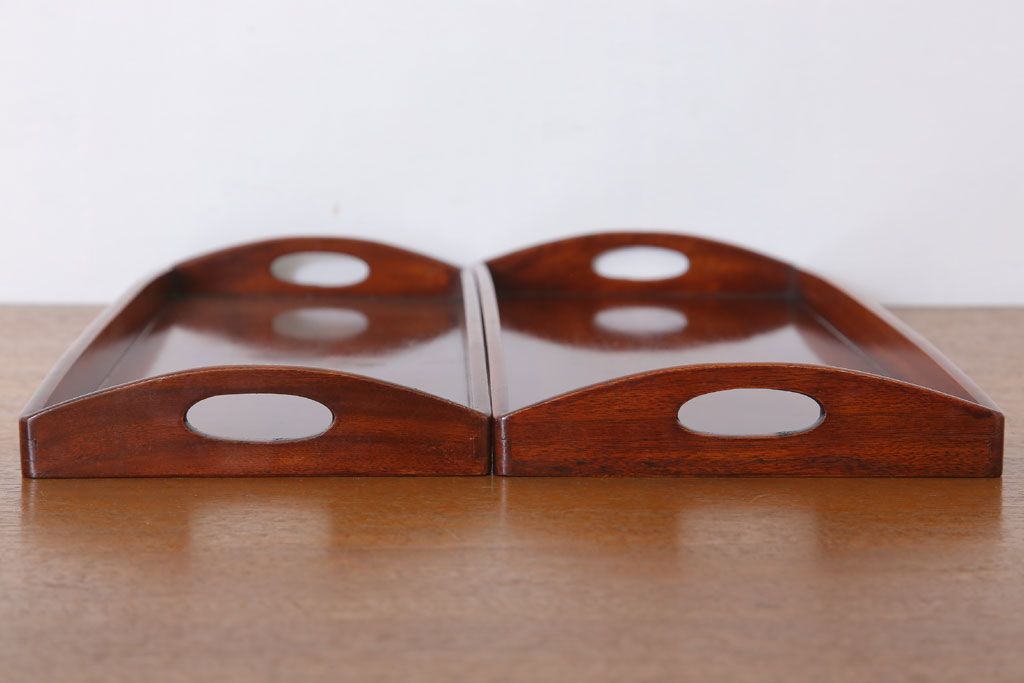 アンティーク雑貨　和製アンティーク　美しい漆塗り!お盆2枚セット