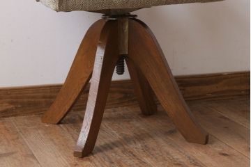 レトロ家具　和製アンティーク　古い木のレトロな回転椅子(ドクターチェア)(2)