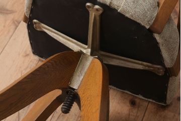 レトロ家具　和製アンティーク　古い木のレトロな回転椅子(ドクターチェア)(2)