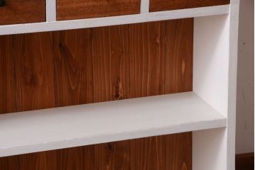 アンティーク家具　8杯引き出し付き!大きなペイント本棚