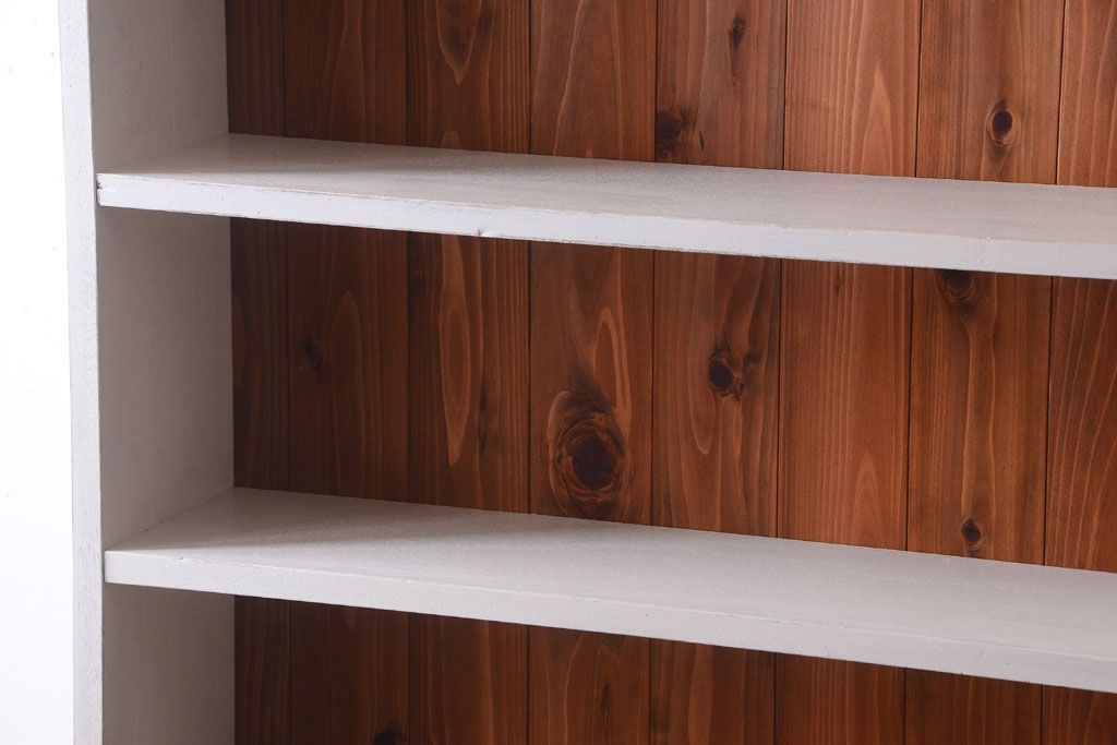 アンティーク家具　8杯引き出し付き!大きなペイント本棚