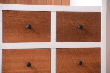 アンティーク家具　8杯引き出し付き!大きなペイント本棚