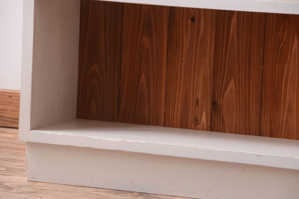 アンティーク家具　8杯引き出し付き!大きなペイント本棚