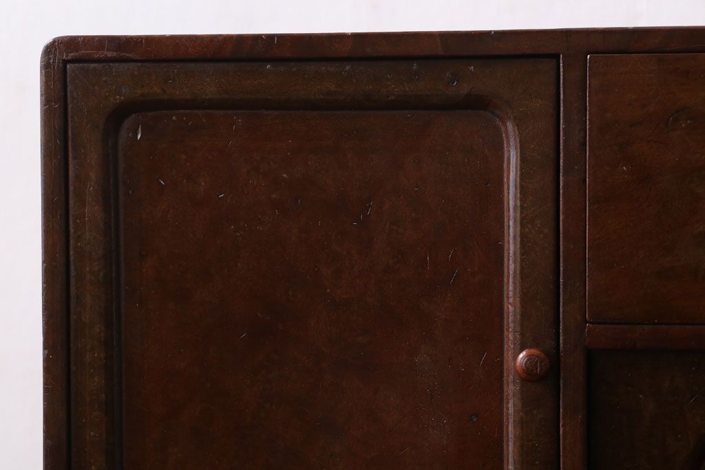 アンティーク家具　大正昭和期　銅のおとし付き!上質な小引き出し(煙草入れ)