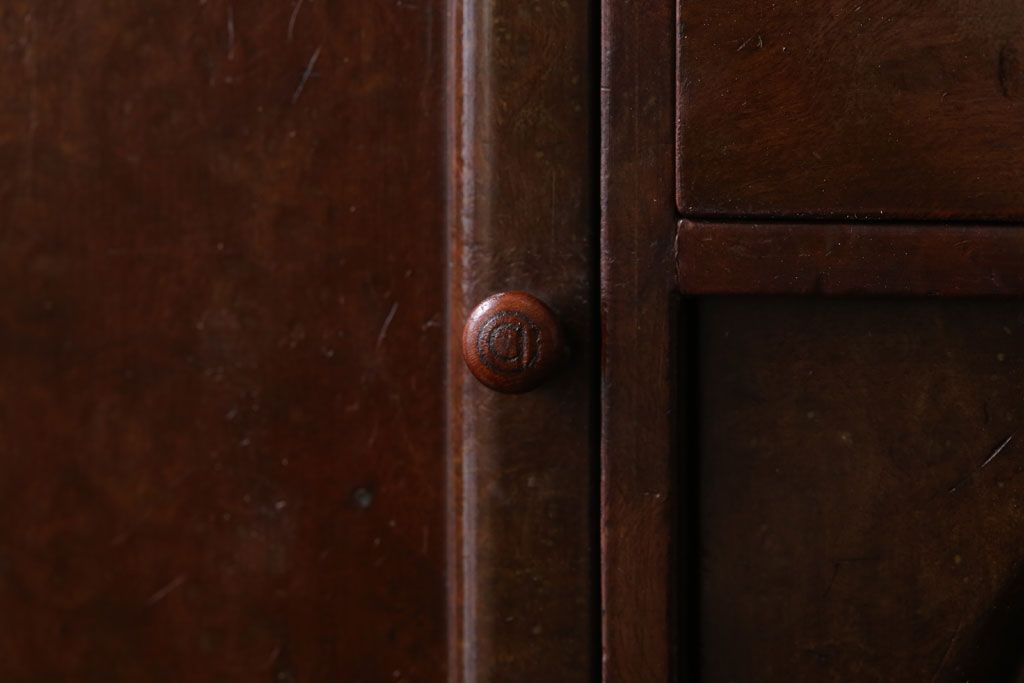 アンティーク家具　大正昭和期　銅のおとし付き!上質な小引き出し(煙草入れ)