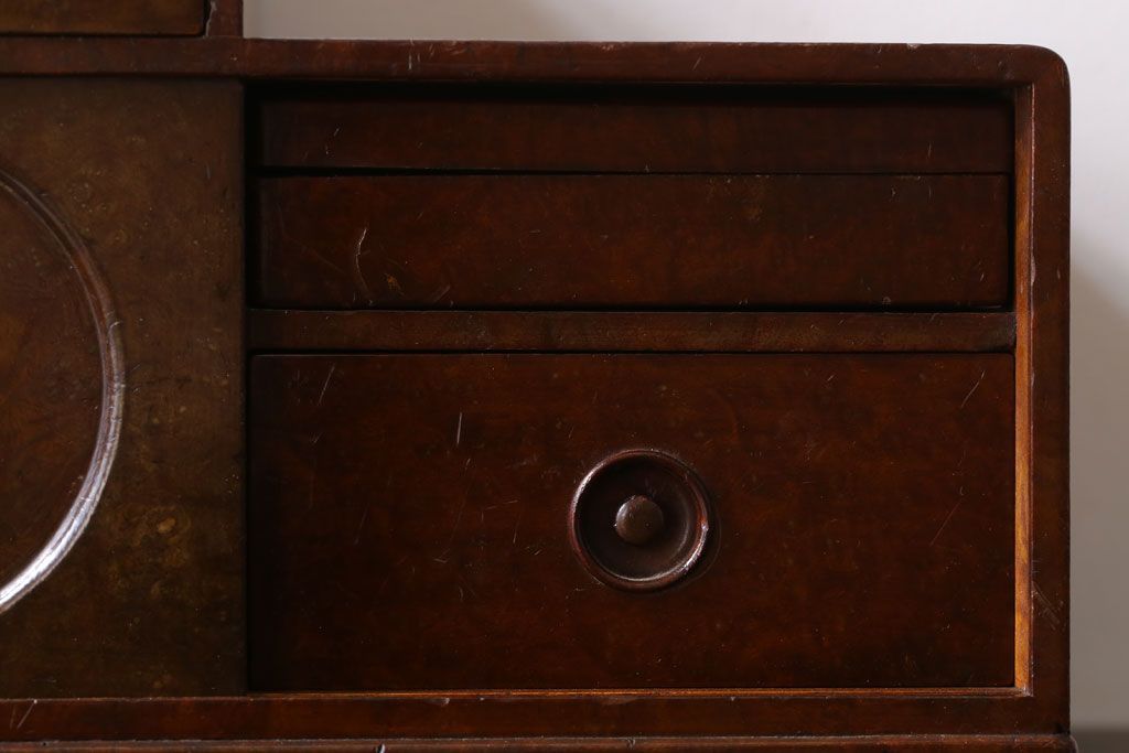 アンティーク家具　大正昭和期　銅のおとし付き!上質な小引き出し(煙草入れ)