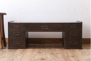 アンティーク家具　古民具・骨董　明治〜大正期!アンティーク文机(両袖机)