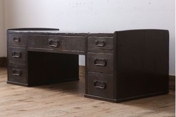 アンティーク家具　古民具・骨董　明治〜大正期!アンティーク文机(両袖机)