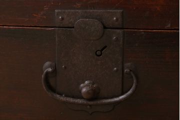 アンティーク雑貨　明治大正期　古民具・骨董　引き出し付き!総欅材のアンティーク銭箱