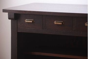レトロ家具　アンティーク　特大サイズ　昭和レトロな木製作業台(カウンターテーブル)(2)