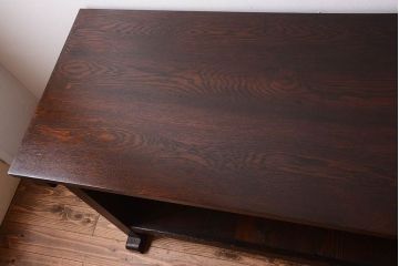レトロ家具　アンティーク　特大サイズ　昭和レトロな木製作業台(カウンターテーブル)(2)