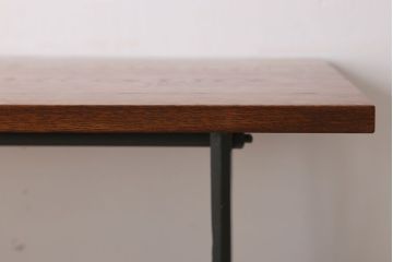 アンティーク家具　シンガーミシン オーク材天板!アンティークの鉄脚テーブル(ミシンテーブル、ミシン台)(3)