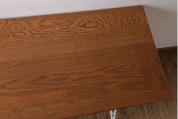 アンティーク家具　シンガーミシン オーク材天板!アンティークの鉄脚テーブル(ミシンテーブル、ミシン台)