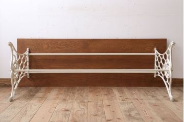 アンティーク家具　シンガーミシン オーク材天板!アンティークの鉄脚テーブル(ミシンテーブル、ミシン台)