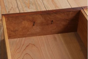 レトロ家具　ダイヤガラス!幅狭サイズ　昭和レトロなアンティーク茶箪笥