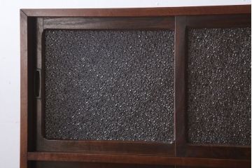 レトロ家具　ダイヤガラス!幅狭サイズ　昭和レトロなアンティーク茶箪笥